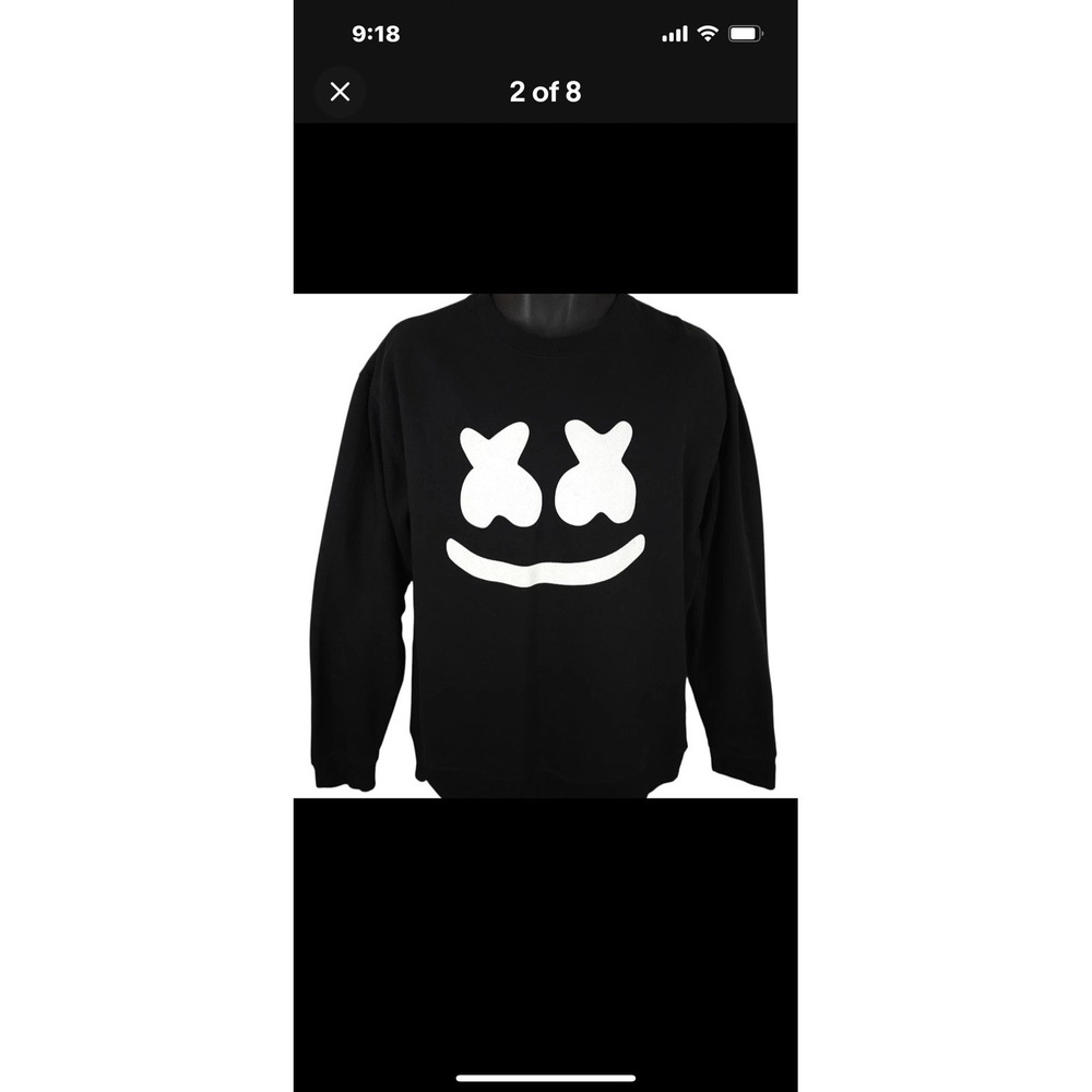Marshmello Sweatshirt Mens Size Medium Black DJ Record Producer